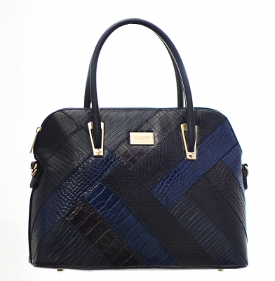 David Jones Animal Skin Faux Leather Handbag 52064 38230 blue